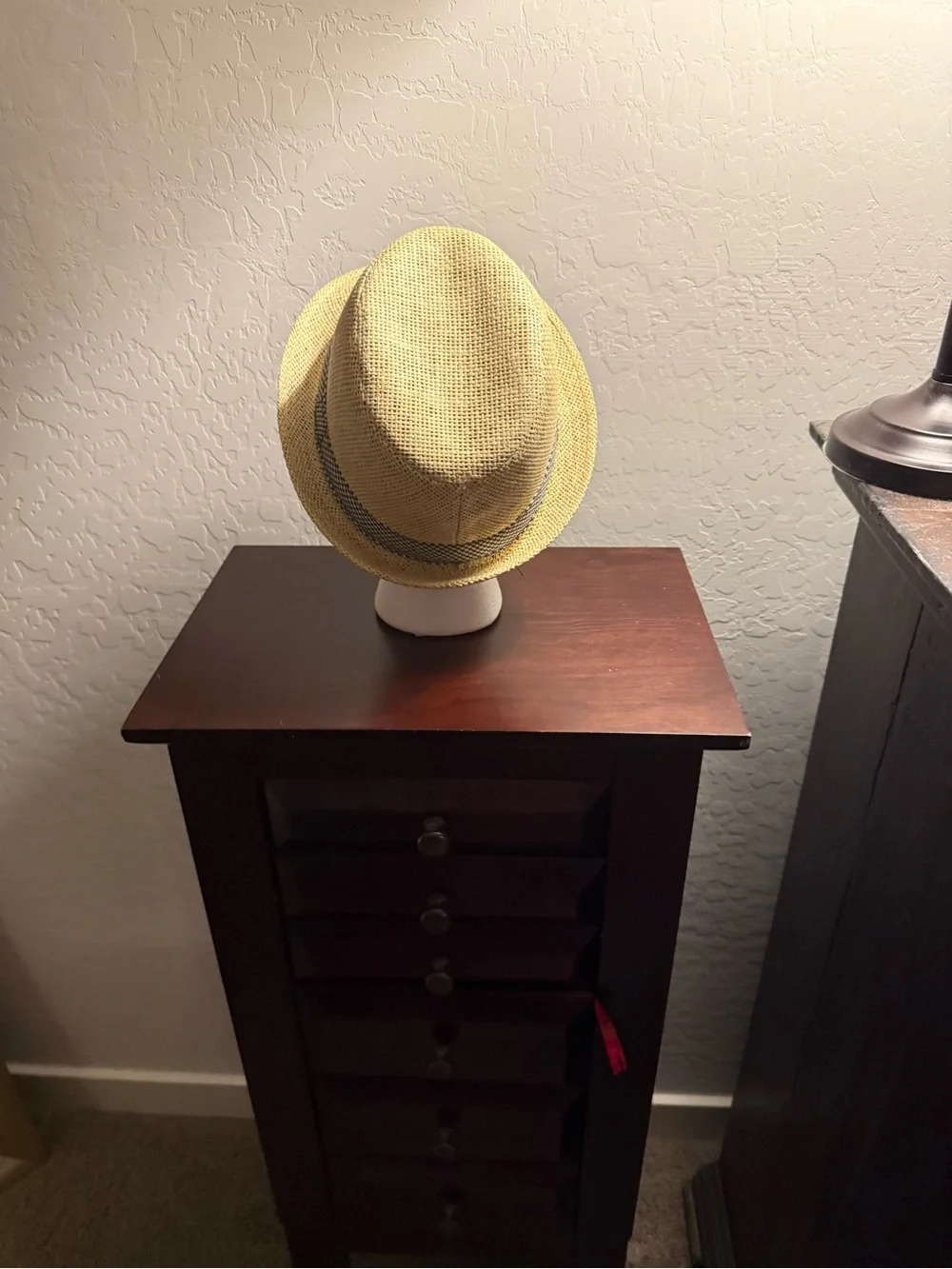 Yellow Straw Fedora with Black & White Band - Men Accessories